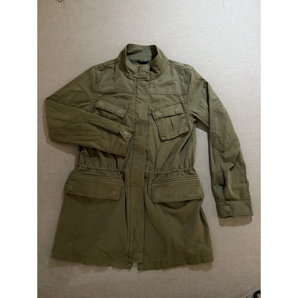 Treasure & Bond Military Utility Shacket Jacket Womens  XS Green Zip Long Sleeve